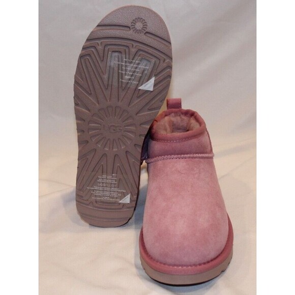 UGG WOMEN'S ULTRA MINI SUEDE SHEARLING LINED BOOTS DYR‎ PINK  NEW - Picture 8 of 8